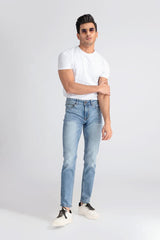 Slim-fit iceblue stretchable jeans